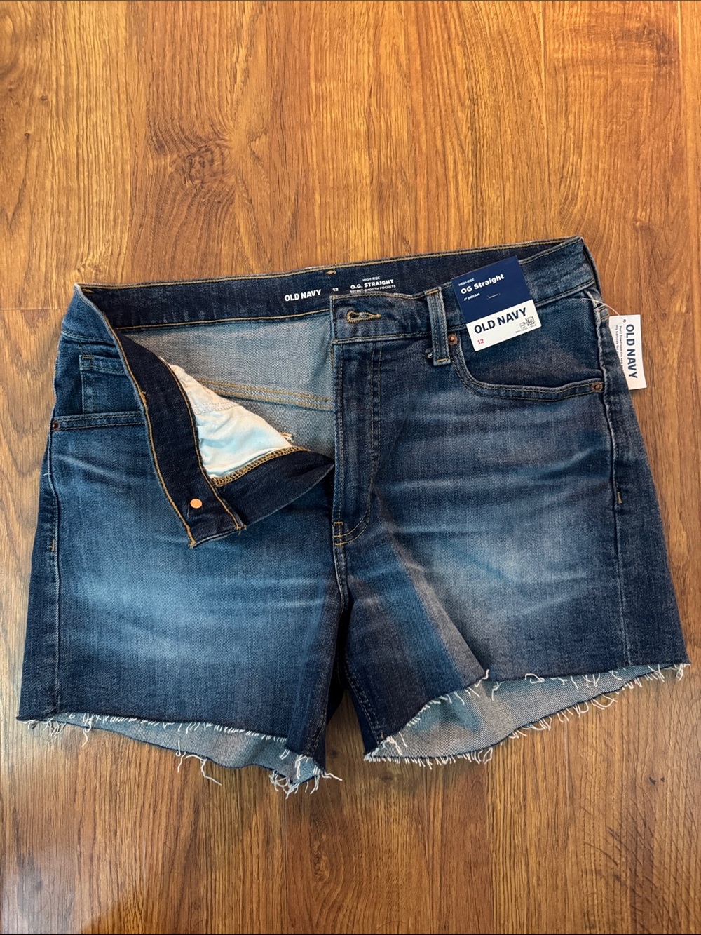 Old Navy Blue Frayed-Hem Denim Shorts